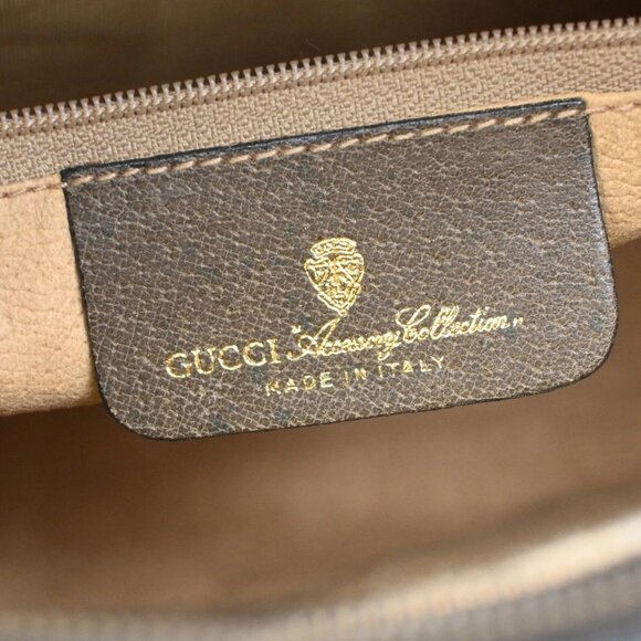 GUCCI Logo Sherry GG Pattern Shoulder Bag PVC Leather Brown Italy 32YH591 - Picture 15 of 16